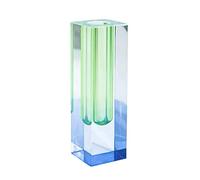 Wilitto Cuboid Vase-Light Luxury European Style Smooth Container Ornament,Modern and Simple European Dining Table Decoration,Fit for Modern Table Shelf Office Desk Home Decor Blue & Green A