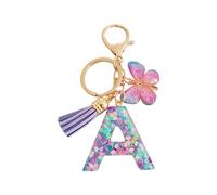 Wilitto Decorative Keychain Wallet Accessory Sure Here's A Product Title for Pendant Described Exquisite Butterfly Initial Letter A