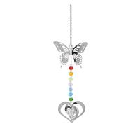 Wilitto Easy to Hang Suncatcher Handmade Sun Catcher Crescent Moon Hanging Decoration Indoor Outdoor Window Colorful Faux Crystal Prism Rainbow Maker C