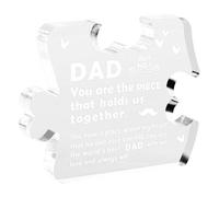 Wilitto Father Day Decoration Table Dad Decoration Acrylic Dad Decoration Thank Dad Puzzle Home Office Desktop Ornament Father's Day Birthday Festival Gift A