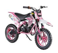 Wilitto Gas Dirt Pit Bike 49cc 2-Stroke, Off-Road Motocross Bike, Gas Pocket Pit Trail Mini Motorcycle Bike Pocket Motorbike with Front Rear Disc Brakes, Racing Max Speed 40KM/H (Pink)