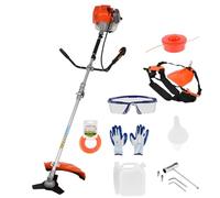 Wilitto Gas String Trimmer,Weed Wacker Gas Powered,Weed Eater 52cc 2-Stroke Brush Cutter 2 in 1 Cordless Hedge Trimmer Straight Shaft Multi Yard Care Tools,Rubber Handle & Shoulder Strap Included Ora