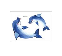 Wilitto Glow in Dark Dolphin Sticker Bathroom Decor Glow-in-the-dark Toilet Removable Self-adhesive Waterproof Pvc Wall Art Decal for Lid Blue