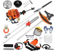 Wilitto Hedge Trimmer,Lawn Mower,Grass Trimmer,52cc 2-Stroke 5 in 1 Gas Powered Pole Saw Weed Wacker,Weed Eater,String Trimmer Handheld Chainsaw Hedge Prunerfor Yard Garden Ship USA Fast Arrival Ora