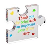 Wilitto Inspirational Teacher Decor Thank Home Decoration Colorful Letter Jigsaw Acrylic Ornaments Appreciation Gift Office Desktop Graduation Season Transparent