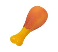 Wilitto Interactive Pet Toy with Sound Generator Stimulating Dog Chew Chicken Leg Teeth Cleaning Bite-resistant Vinyl for Dental Health Boredom Relief Yellow