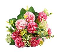 Wilitto Lifelike Simulated Flowers Artificial Bouquet Silk Chrysanthemum Flower Low Maintenance Holding Small Pieces Rose Red