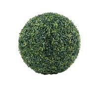 Wilitto Natural Looking Topiary Ball Windowsill Greenery Decoration Artificial Plant Faux Boxwood Uv Resistant Realistic Multi-layer Outdoor Backyard Porch C 18cm