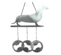 Wilitto Outdoor Wind Chime Goat Theme Dachshund Metal Weather-proof Animal for Indoor Garden Patio Window Hanging Bell Decoration Ornament Pendant Christmas Dog