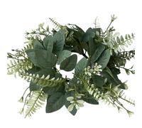 Wilitto Party Table Candle Ring Green Plants Candle Ring Artificial Eucalyptus Greenery Candle Ring for Home Wedding Party Table Centerpiece Decoration Green