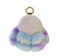 Wilitto Rabbit Plush Pendant Rabbit Car Keychain Bunny Keychain Soft Cute Rex Rabbit Fur Keychain Handbag Keyring,Cozy Touch, Cute, Exquisite,Rabbit Doll Plush Keychain Pendant Girl Gift Blue White