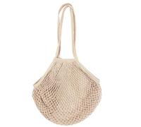 Wilitto Reusable Grocery Mesh Bags Portable, Cotton String Shopping Bags Produce Net Tote Bags for Shopping Outdoor Shopping Handbag for Fruit Vegetable Storage Beige Short