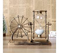 Wilitto Sand Timers, Ferris Wheel Shape Hourglass, Large Antique Rotating Sand Clock, Minute Sand Timer for Kids, Sand Watch Hour Glass Sandglass Timer for Kids, Games, Classroom, Kitchen, Decor Gold