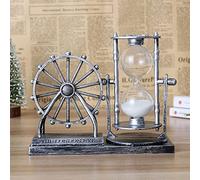 Wilitto Sand Timers, Ferris Wheel Shape Hourglass, Large Antique Rotating Sand Clock, Minute Sand Timer for Kids, Sand Watch Hour Glass Sandglass Timer for Kids, Games, Classroom, Kitchen, Decor Silv