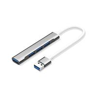 Wilitto USB 3.0 Hub, 4 in 1 USB Hub USB Splitter Adapter, Multi USB Port Expander, USB Expander for Laptop, High Speed Driver-free Fast Heat Dissipation Portable Type-C Docking Station Grey B
