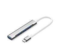 Wilitto USB 3.0 Hub, 4 in 1 USB Hub USB Splitter Adapter, Multi USB Port Expander, USB Expander for Laptop, High Speed Driver-free Fast Heat Dissipation Portable Type-C Docking Station Grey A