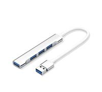 Wilitto USB 3.0 Hub, 4 in 1 USB Hub USB Splitter Adapter, Multi USB Port Expander, USB Expander for Laptop, High Speed Driver-free Fast Heat Dissipation Portable Type-C Docking Station Silver B