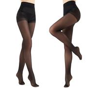 WiliW Rip Resistant Tights For Women,Control Top Indestructible Sheer Tights,Support 10D High Waist 2 Pairs Stockings