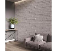 Wilkins Building Materials MCW Insulation Cre8 Reclaimed 3D Wood Wall Panels, Concrete Grey - Modern Interior Wall Panels for Home & Office Décor Textured MDF Finish, 9 Panels Covering 1.13 sq m Pack