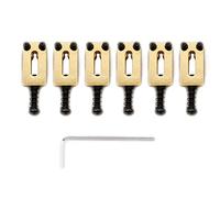 Wilkinson 10.8mm Stainless Steel Saddles for Wilkinson WVP Tremolo Bridge and Import Strat Style Electric Guitar, Gold (Set of 6)