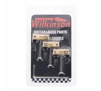 Wilkinson 3-Pack Compensated Brass Guitar Bridge Saddle Set for Tele/Telecaster Vintage Electric Guitar - Barrel Style Replacement Parts (Enhanced Intonation)