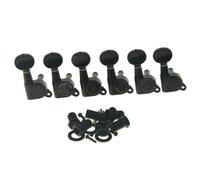 Wilkinson 6 Inline Black E-Z-LOK Post Guitar Tuners E-Z Post Guitar Tuning Keys Machine Heads with Mini Oval Button