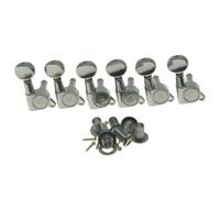 Wilkinson 6 Inline Chrome E-Z-LOK Post Guitar Tuners E-Z Post Guitar Tuning Keys Machine Heads with Mini Oval Button Chrome/Black/Gold
