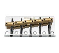 Wilkinson 72mm(2-53/64 Inch) 5-String Bass Bridge Vintage Brass Saddles for Precision/Jazz Bass, Chrome