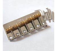 Wilkinson Chrome WBBC 5Strings Bass Bridge, Brass Saddle In Gold