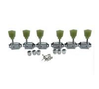 Wilkinson Chrome with Green Button 3x3 Deluxe Vintage Tuners Guitar Tuning Keys Machine Head with Split Post for Les Paul/SG/ES