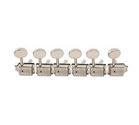 Wilkinson Deluxe WJ55 Vintage 6 Inline Guitar Tuners Split Post Machine Heads Tuning Pegs Keys for Classic Vibe Fender Strat/Tele Style Electric Guitar, Nickel