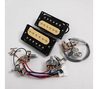 Wilkinson Humbucker Pickups Set for Gibson LP Style Electric Guitar - 4-Conductor Wiring, Ceramic Magnet, High Output,with Full Harness Kit Guitar Accessoires (Zebra 2V2T Full Harness Kit)