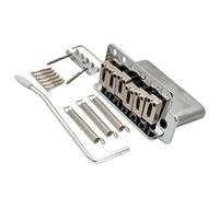 Wilkinson M Series 52.5mm 6-Screw Modern Style Guitar Tremolo Bridge Chrome | 2-1/16 inch String Spacing, with Modern Style Saddle and Push-In Arm 36mm Block, for Strat Style Electric Guitar