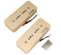 Wilkinson M Series Alnico 5 P90 Soapbar Pickups Neck and Bridge Set for Les Paul/SG Electric Guitar, Cream