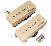 Wilkinson M Series Stacked P90 Soapbar Ceramic Single Coil Sized Humbucker Pickups Set for SG/LP Electric Guitar, Cream