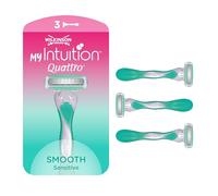 Wilkinson myIntuition Smooth Sensitive Quattro Women’s Disposable Razors, Hair Removal, Touch of Aloe Vera, Shavers for Routine Grooming, 3 Pack