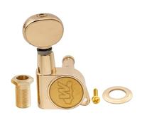 Wilkinson Single 19:1 Ratio E-Z-LOK Full Sealed Machine Head Bass Side Tuner Tuning Peg Key with Vintage Oval Button for Strat Tele Style Electric Guitar, Gold