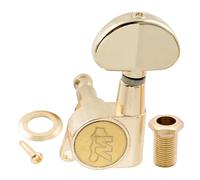 Wilkinson Single 19:1 Ratio E-Z-LOK Full Sealed Machine Head Treble Side Tuner Tuning Peg Key with Half Moon Button for Acoustic Electric Guitar, Gold