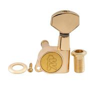Wilkinson Single 19:1 Ratio E-Z-LOK Full Sealed Machine Head Treble Side Tuner Tuning Peg Key with Hex Button for Strat Tele Style Electric Guitar, Gold
