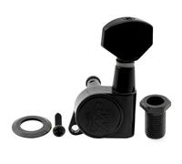 Wilkinson Single 19:1 Ratio E-Z-LOK Full Sealed Machine Head Treble Side Tuner Tuning Peg Key with Hex Button for Strat Tele Style Electric Guitar, Black