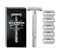 Wilkinson Sword Classic Double Edge Premium Men’s Metal Safety Razor with x5 Refill Blades