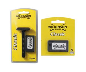Wilkinson Sword Classic Double-Edge Razor & 10 Blades - Traditional Wet Shave, Smooth & Gentle on Skin