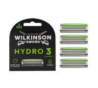 Wilkinson Sword Hydro 3 Men’s Razor Blade Refills, 4 Pack | 3 Blade Face or Body Razors for Men, Dual Lubrication, Hydrating Gel Formula, Great Shavers for Wash Bags or Holidays