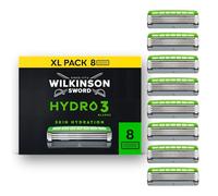 Wilkinson Sword Hydro 3 Men’s Razor Blade Refills, 8 Pack | 3 Blade Face or Body Razors for Men, Dual Lubrication, Hydrating Gel Formula, Great Shavers for Wash Bags or Holidays