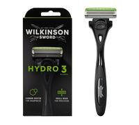 WILKINSON SWORD - Hydro 3 Razor For Men, Carbon Coated Blades, Hydrating Gel & Skin Guards, Handle + 1 Blade
