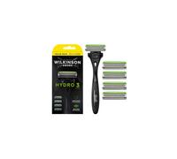 WILKINSON SWORD - Hydro 3 Razor For Men Carbon Coated Blades Hydrating Gel & Skin Guards Razor Handle plus 5 Blades