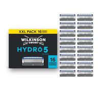 Wilkinson Sword Hydro 5 Men’s Razor Blade Refills, 16 Pack | 5 Blade Face or Body Razors for Men, Dual Lubrication, Moisturising Gel Formula, Soothing Aloe Vera, Flip Trimmer Shaver Head