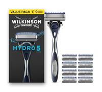 Wilkinson Sword Hydro 5 Razors for Men, Value Pack, Skin Hydration, Carbon Coated Blades, Men’s Razor Shaver Handle plus 9 Blade Refills