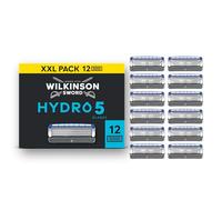 Wilkinson Sword Hydro 5 Razors Blade for Men, XXL Pack, Men's Shaver Refill Pack, Skin Hydration, Carbon Coated Blades, 12 Razor Refills