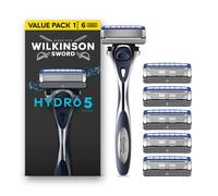 Wilkinson Sword Hydro 5 Razors for Men, Value Pack, Skin Hydration, Carbon Coated Blades, Men’s Shaver Razor Handle Plus 6 Blade Refills